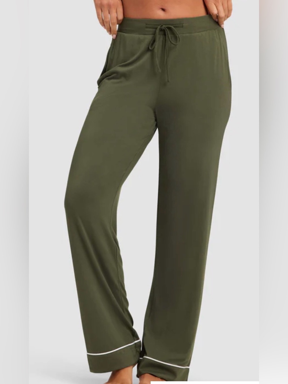 Cozy Earth Women's Bamboo Stretch-Knit Pajama Pant in Olive - Size S - NWOT